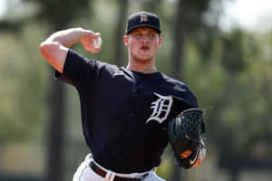 Detroit Tigers Pitcher Matt Manning Action Shot Wallpaper