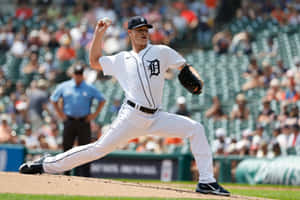 Detroit Tigers Pitcherin Action Wallpaper