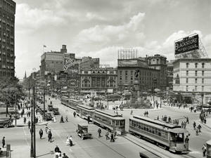 Detroit Vintage Streetcars Wallpaper