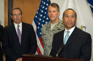 Deval Patrick At A Political Event Wallpaper