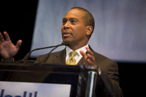 Deval Patrick Delivering A Compelling Speech. Wallpaper