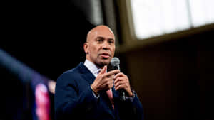 Deval Patrick Delivering A Profound Speech Wallpaper