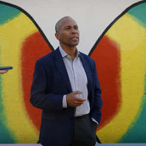 Deval Patrick Showing An Intense Expression Wallpaper