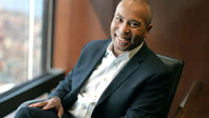 Deval Patrick Sitting By A Window Wallpaper