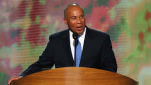 Deval Patrick Speaking Behind A Podium Wallpaper