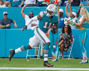 Devante Parker Celebrating Touchdown Miami Dolphins Wallpaper