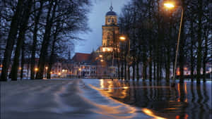 Deventer Evensong Twilight View Wallpaper