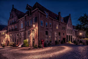 Deventer Historic Streetat Twilight Wallpaper