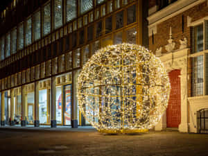 Deventer Nighttime Illuminated Sphere Wallpaper