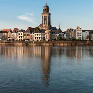 Deventer Skyline Reflection Wallpaper