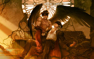 Devil Jin Kazama Cartoon Fan Art Wallpaper