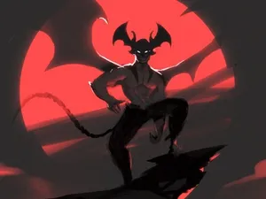 Devilman Crybaby Amon Silhouette Wallpaper