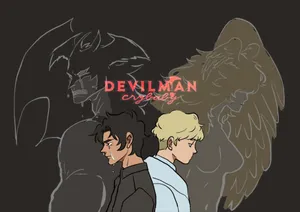 Devilman Crybaby Character Shadows Wallpaper