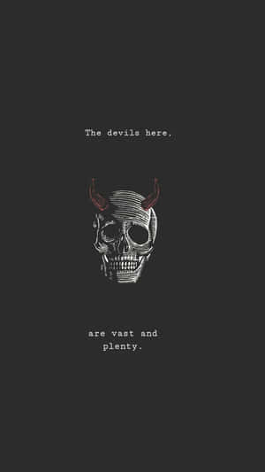 Devils_ Here_ Skull_and_ Text_ Art Wallpaper