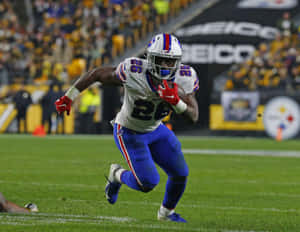 Devin Singletary In Action Buffalo Bills Wallpaper