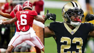 Devonta Smith And Marshon Lattimore Split Wallpaper