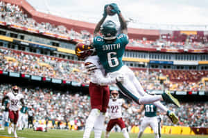 Devonta Smith Mid Air Catch Wallpaper