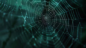 Dewy Spider Web Wallpaper