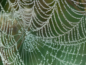 Dewy Spider Web Morning Wallpaper