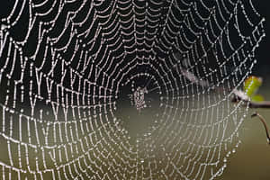 Dewy Spider Web Morning Wallpaper