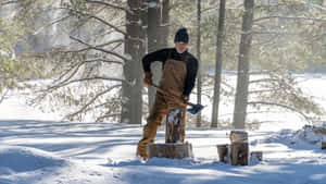 Dexter Morgan Chopping Wood Wallpaper