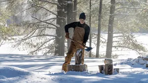 Dexter Morgan Chopping Wood Wallpaper