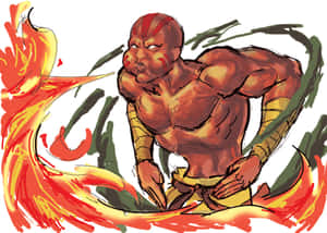 Dhalsim Fire Breath Attack Wallpaper