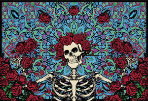 Dia De Los Muertos Skeleton Roses Wallpaper