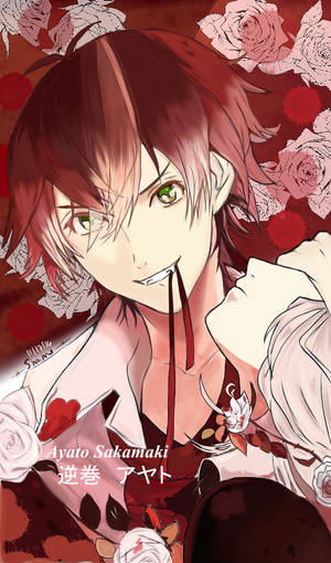 Diabolik Lovers Ayato Sakamaki Red Art Wallpaper