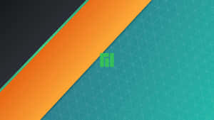 Diagonal Bars And Grid With Manjaro Logo Wallpaper