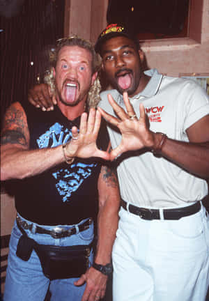 Diamond Dallas Page Wacky Karl Malone Retro Wallpaper