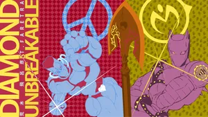 Diamond Is Unbreakable: A Colorful Adventure Wallpaper