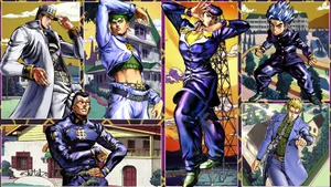 Diamond Is Unbreakable - Anime Characters In Action Wallpaper