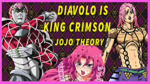 Diavolo, The Main Antagonist From Jojo's Bizarre Adventure, Posing Fiercely With His Stand, King Crimson Wallpaper