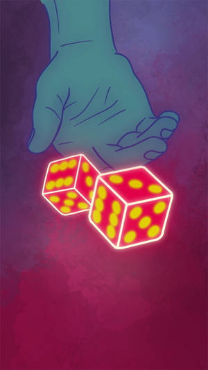 Dice Neon Aesthetic Iphone Wallpaper