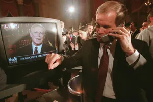 Dick Gephardt Holding A Telephone Wallpaper