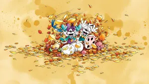 Diddl And Friends Autumn Scene Wallpaper