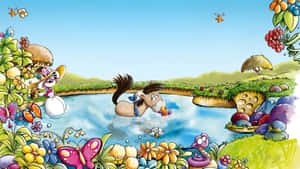 Diddl And Friends By The Lake Wallpaper