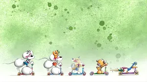 Diddl And Friends Playing Wallpaper