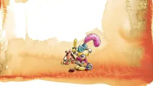 Diddl Character With Sword Wallpaper