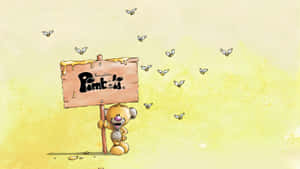 Diddl Holding Sign Wallpaper