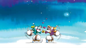 Diddl Ice Skating Adventure Wallpaper