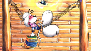 Diddl Mouse Hanging From Ceiling Wallpaper
