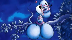 Diddl Mouse On Tree Wallpaper