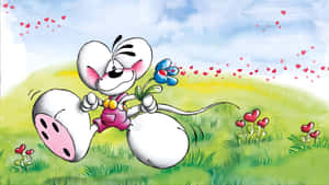 Diddl Mouse With Flower Wallpaper