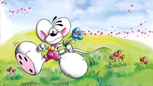 Diddl Mouse With Flower Wallpaper