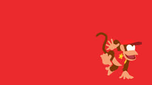 Diddy Kong In Action On A Vibrant Background Wallpaper