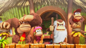 Diddy Kong Smiling In Action Wallpaper