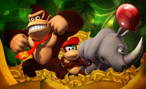 Diddy Kong Strikes A Confident Pose In High Definition Wallpaper