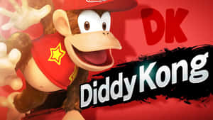 Diddy Kong Strikes A Pose In His Classic Gaming Attire Wallpaper